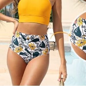 Two Piece Bikini Set Stripe Full Coverage Swimsuit Tummy Control Padded XL
